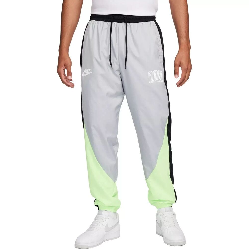 Nike Starting 5 Basketball Windbreaker Pants Gray Green FB6966-013 Mens Large